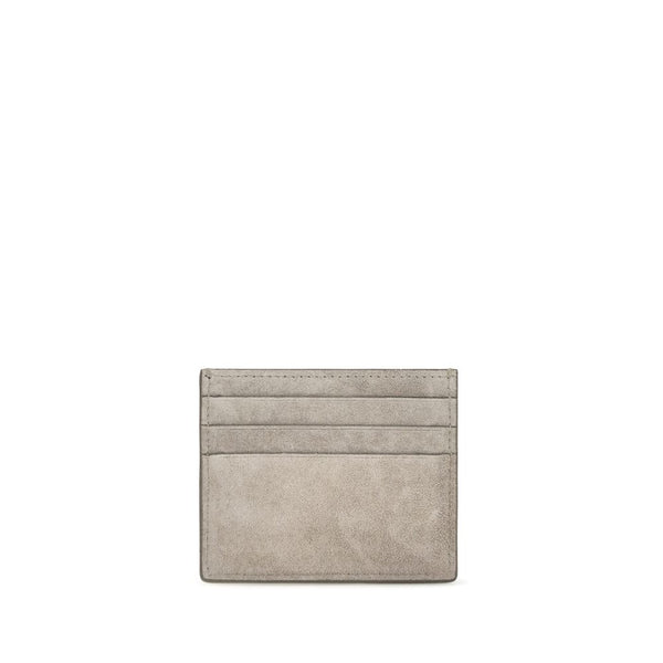 Brunello Cucinelli Gray Calf Leather Bos Taurus Wallet