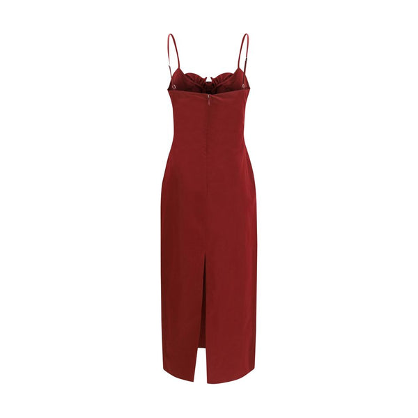 Magda Butrym Bordeaux Cotton Cocktail Dress
