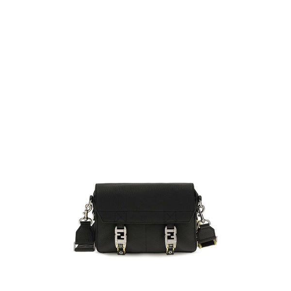 Fendi Black Calf Leather Bos Taurus Shoulder Bag