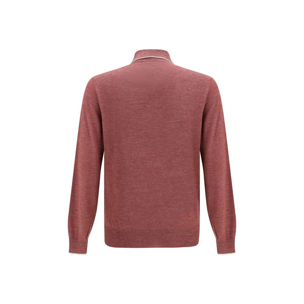 Brunello Cucinelli Bordeaux Cashmere Polo Shirt