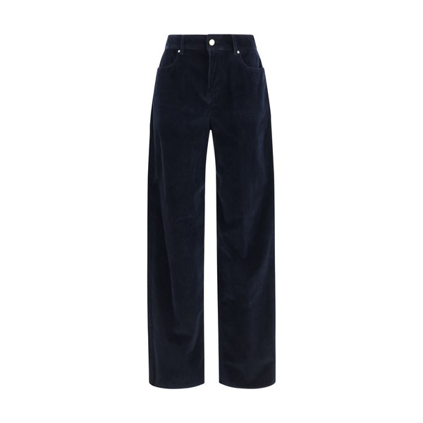Max Mara Blue Cotton Casual Pants