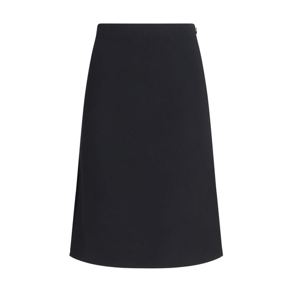 Fendi Black Wool Oves Aries Midi Skirt