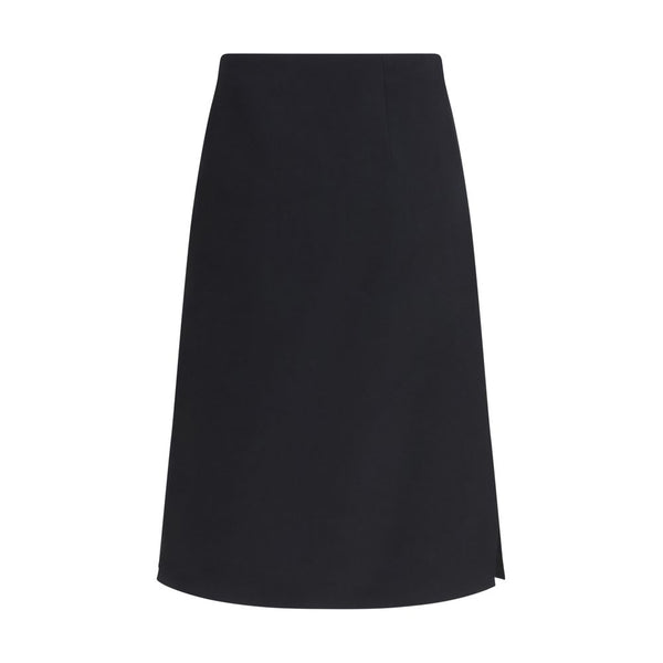 Fendi Black Wool Oves Aries Midi Skirt