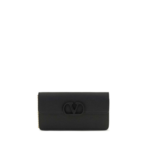 Valentino Garavani Black Calf Leather Bos Taurus Wallet