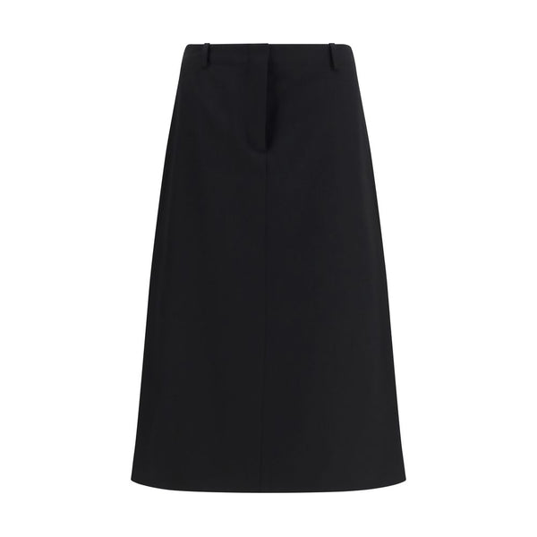 Fendi Black Wool Oves Aries Midi Skirt
