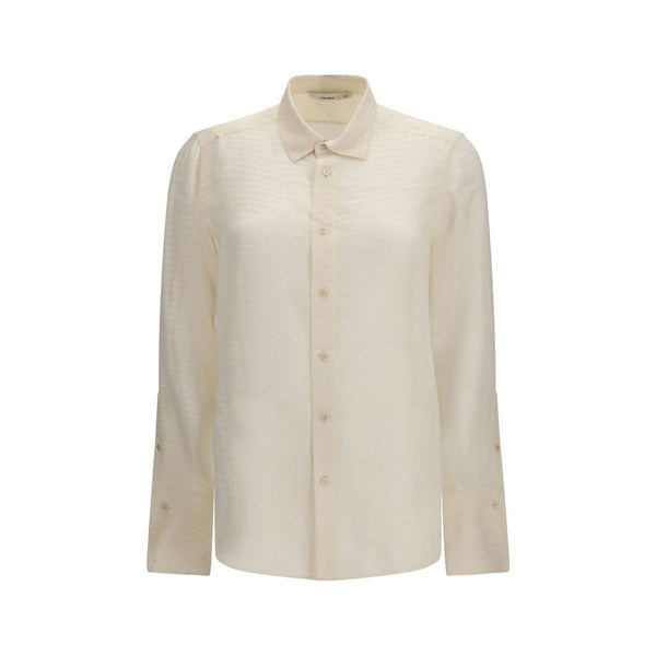Fendi Beige Silk Pattern Shirt