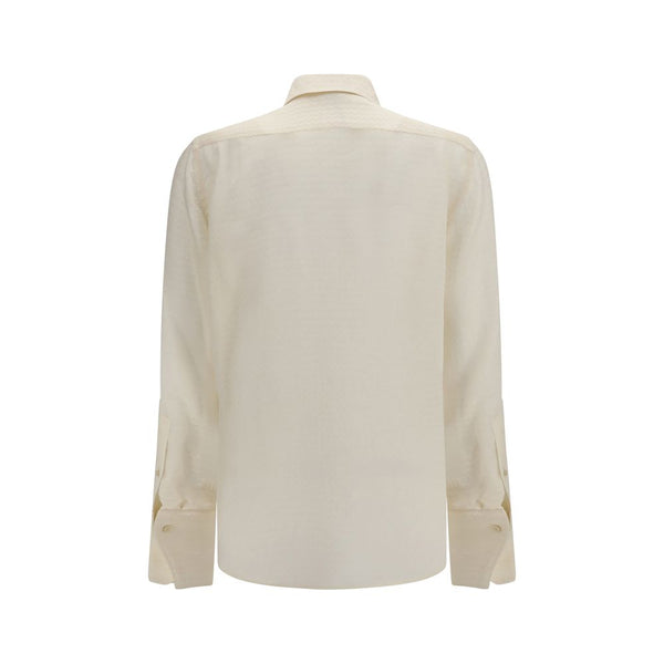 Fendi Beige Silk Pattern Shirt