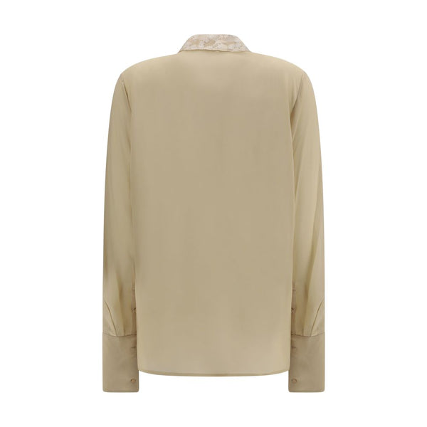 Fendi Beige Silk Dress Shirt