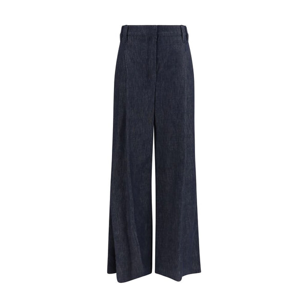 Brunello Cucinelli Blue Cotton Casual Pants