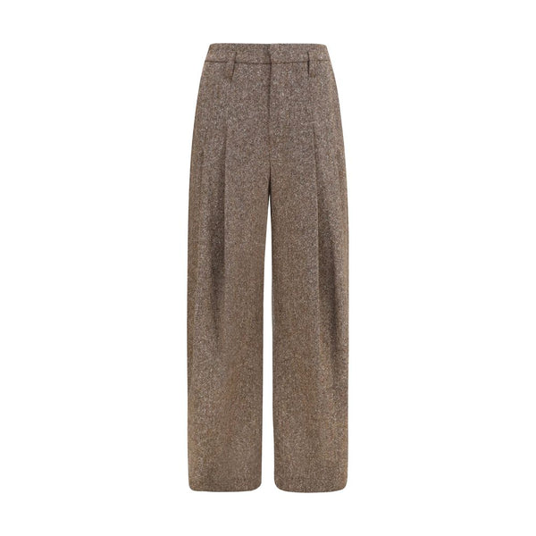 Brunello Cucinelli Brown Wool Oves Aries Casual Pants