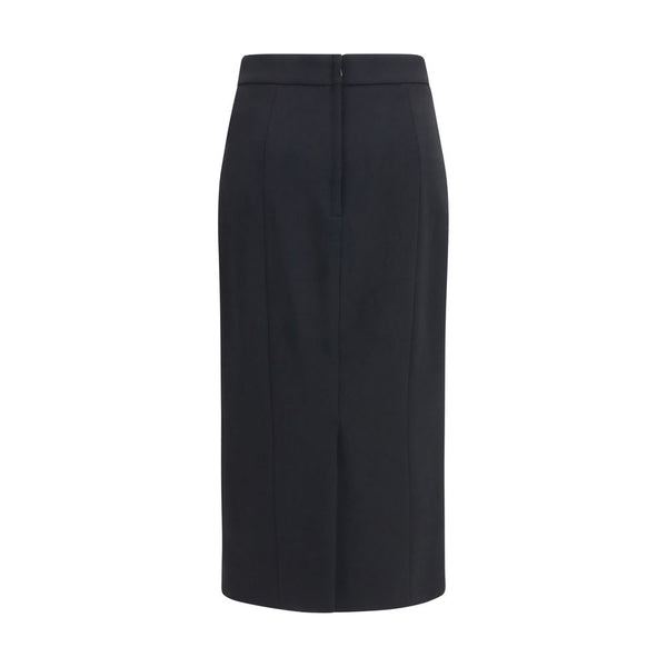 Dolce & Gabbana Black Wool Oves Aries Long Skirt