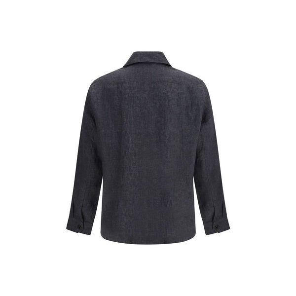 Brunello Cucinelli Gray Linen Dress Shirt