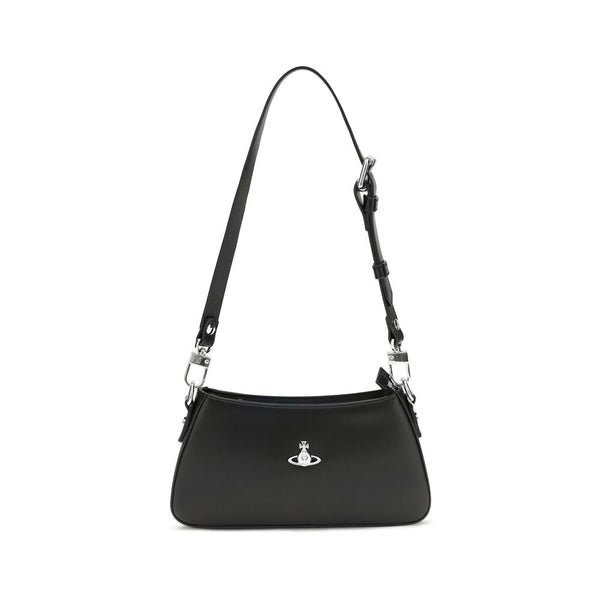 Vivienne Westwood Black Calf Leather Bos Taurus Shoulder Bag