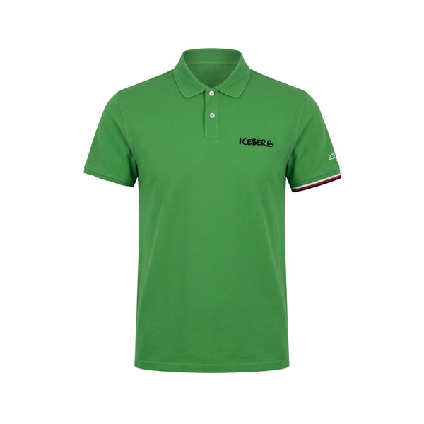 Iceberg Green Cotton Men Polo Shirt