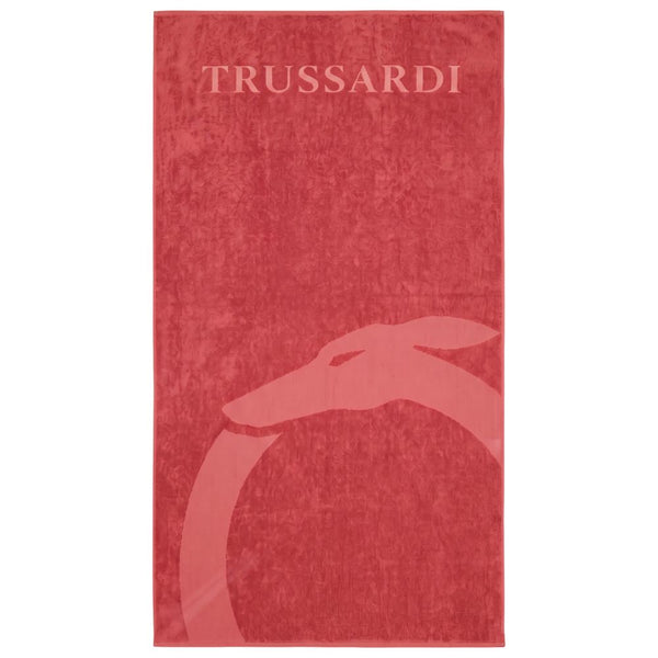 Trussardi Beachwear Red Cotton Men Swim Towel