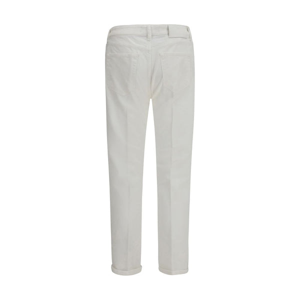 PT Torino White Cotton Slim Fit Jeans