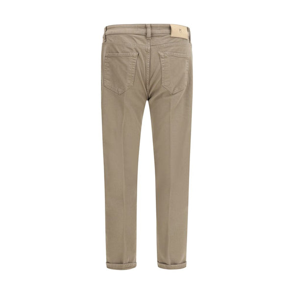 PT Torino Beige Cotton Slim Fit Jeans