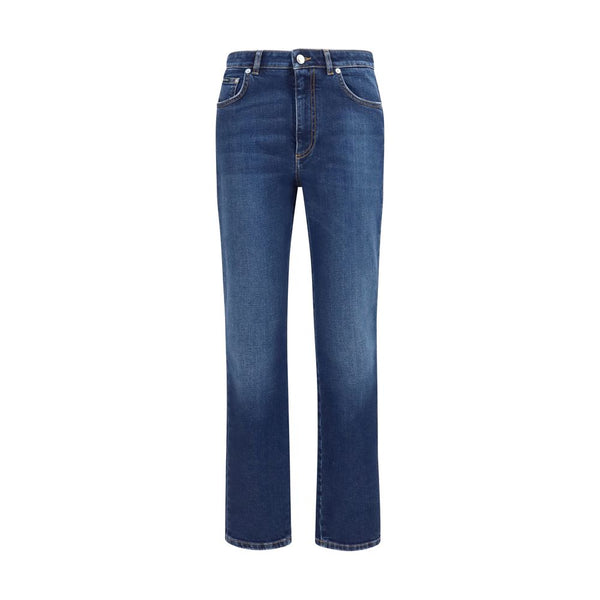 Dolce & Gabbana Blue Cotton Straight-Leg Jeans