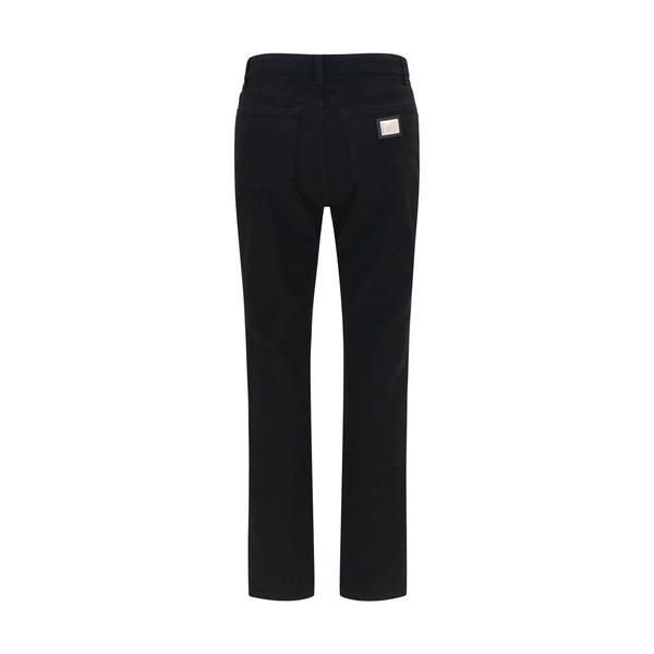 Dolce & Gabbana Black Cotton Straight-Leg Jeans