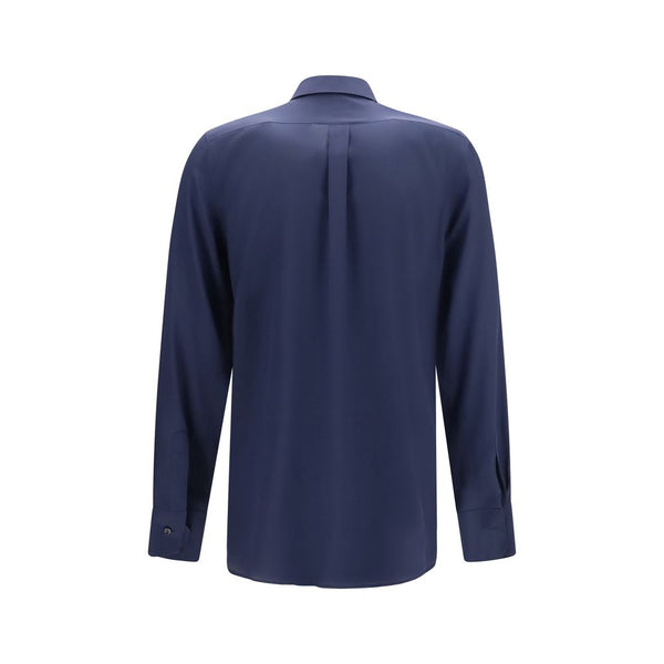 Dolce & Gabbana Blue Silk Dress Shirt