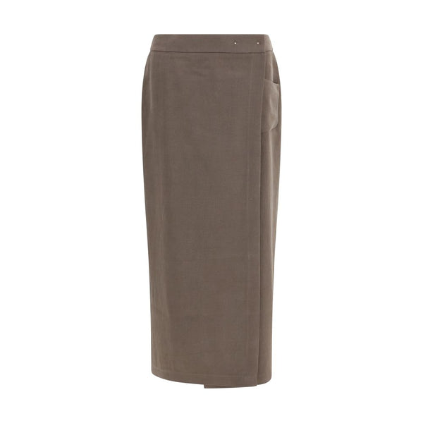 Giorgio Armani Brown Silk Long Skirt