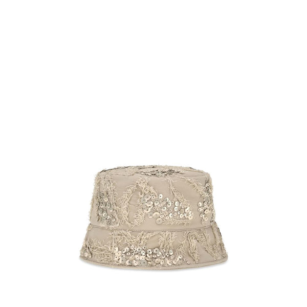 Brunello Cucinelli Beige Silk Bucket Hat
