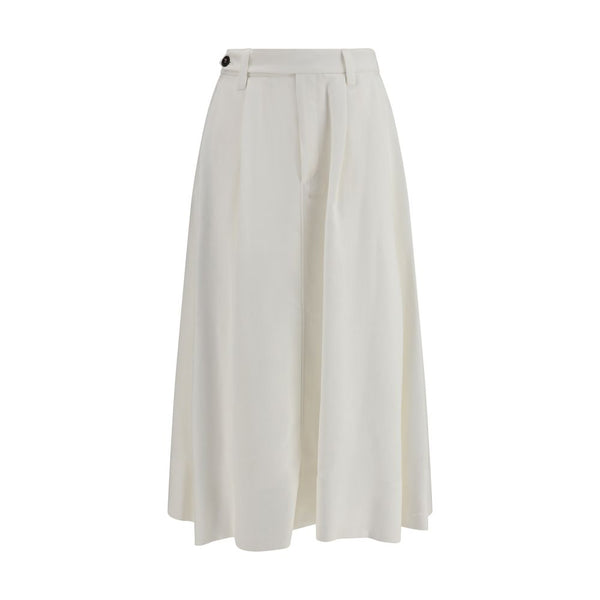 Brunello Cucinelli White Viscose Long Skirt