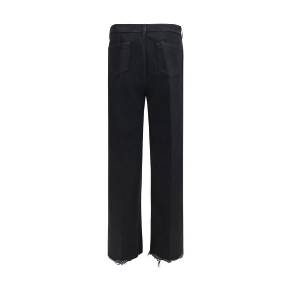 Rick Owens Black Cotton Flared Jeans