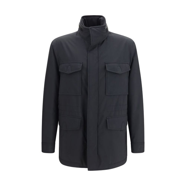 Brioni Blue Wool Oves Aries Full-Length Jacket