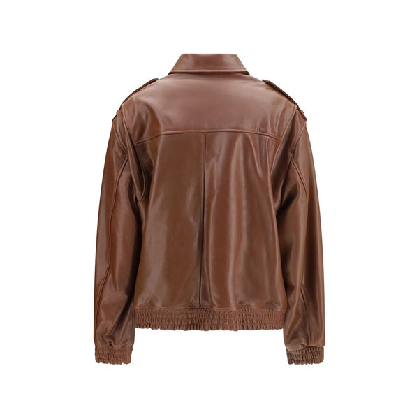 Arma Brown Lamb Ovis Aries Leather Jacket