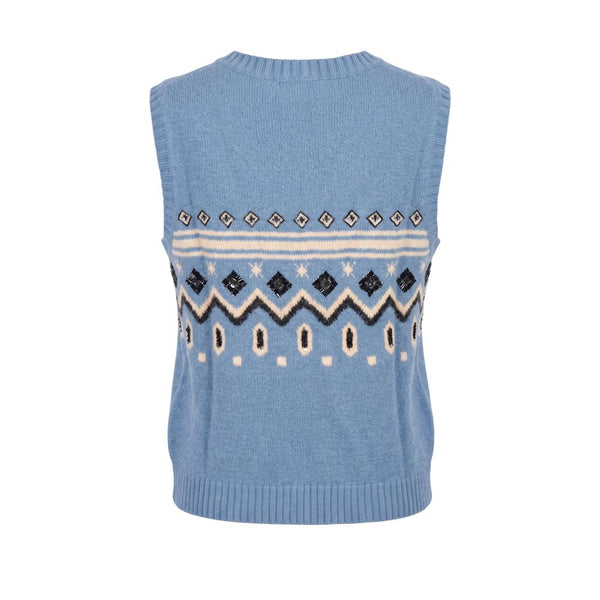 Trussardi Jeans Blue Nylon Women Sweater Vest