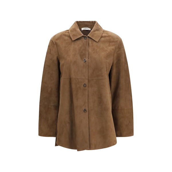 'S Max Mara Brown Lamb Ovis Aries Leather Jacket