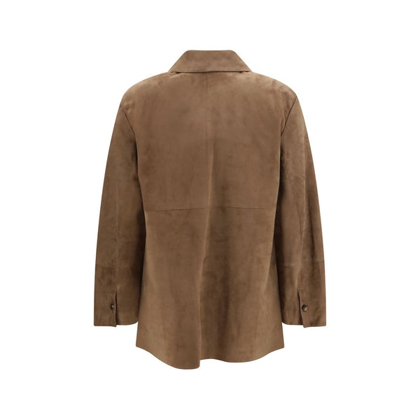 'S Max Mara Brown Lamb Ovis Aries Leather Jacket