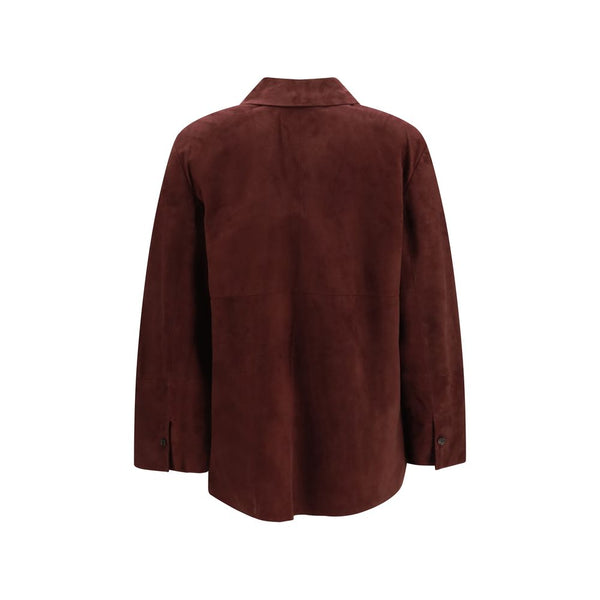 'S Max Mara Bordeaux Lamb Ovis Aries Leather Jacket