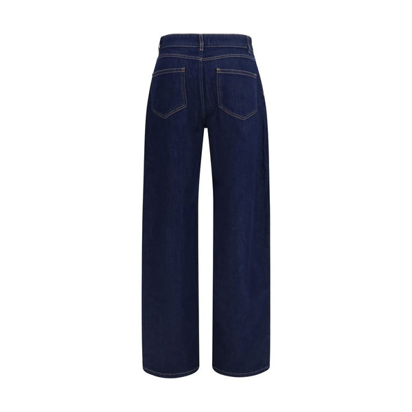 Max Mara Blue Cotton Relaxed Fit Jeans