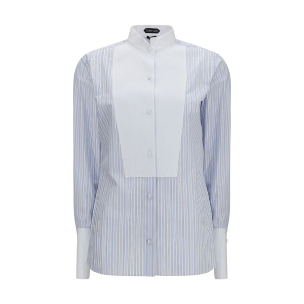 Tom Ford Blue Cotton Pattern Shirt