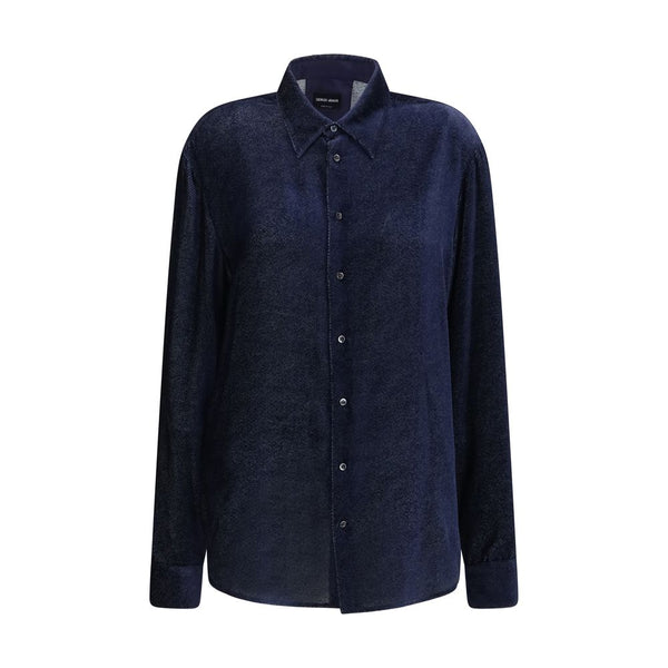 Giorgio Armani Blue Silk Dress Shirt