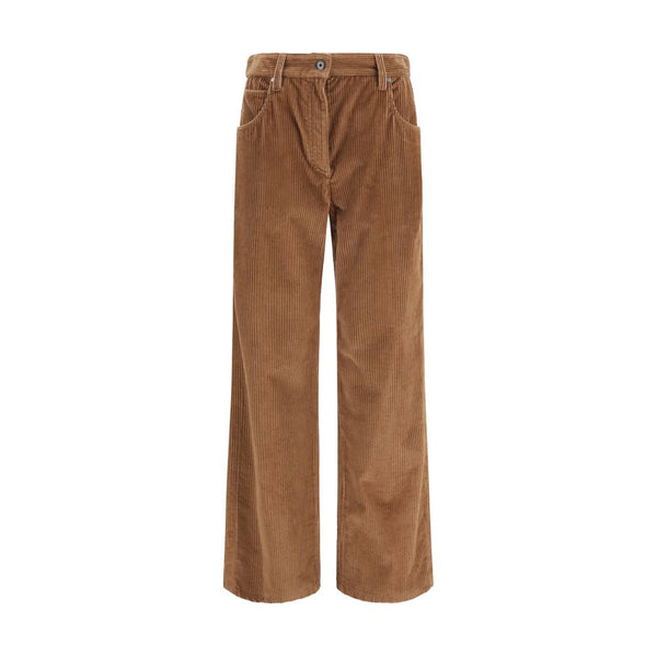 Brunello Cucinelli Brown Cotton Casual Pants