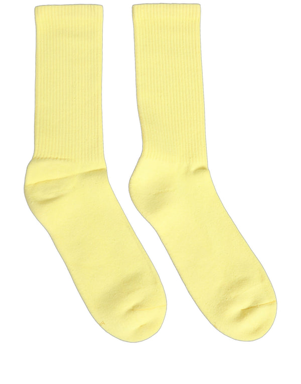 Dolce & Gabbana Yellow Cotton Ribbed Mid Calf Women Accessory Socks