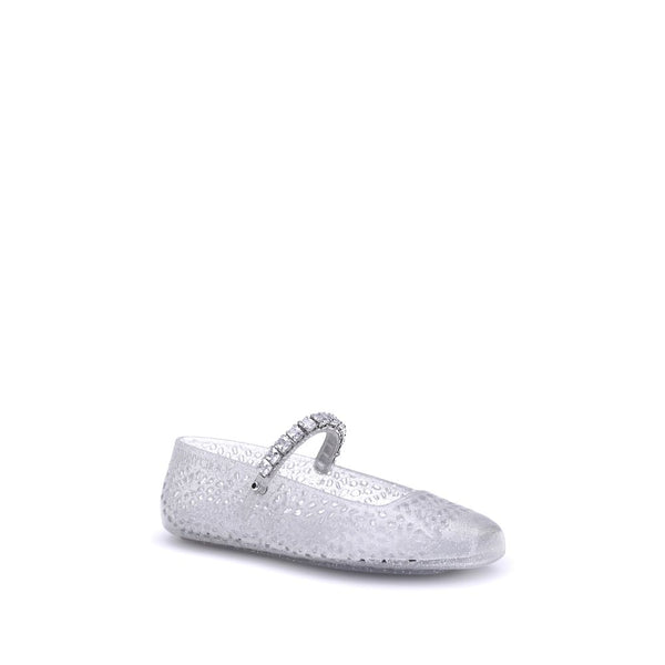 Jimmy Choo White Polyurethane Ballet Flats