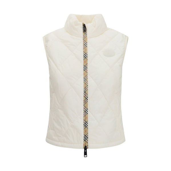 Burberry White Polyester Sleeveless Jacket