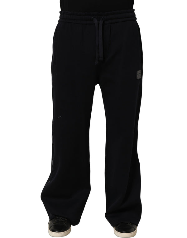 Dolce & Gabbana Dark Blue Relaxed Wide Leg Men Jogger Pants