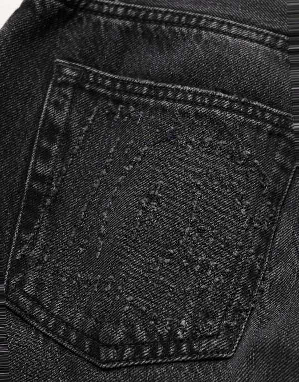 Dolce & Gabbana Dark Gray Cotton WideLeg Oversize Denim Jeans