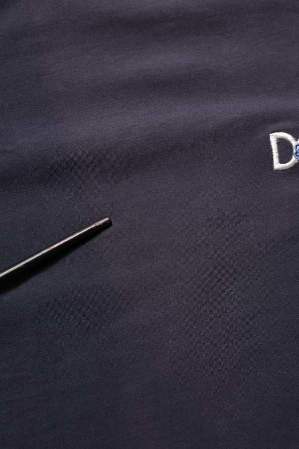 Dolce & Gabbana Dark Blue Cotton Stretch Round Neck T-shirt