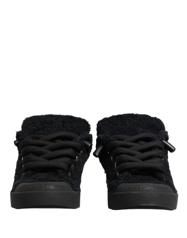 Dolce & Gabbana Black Portofino Lace-Up Sneakers Shoes