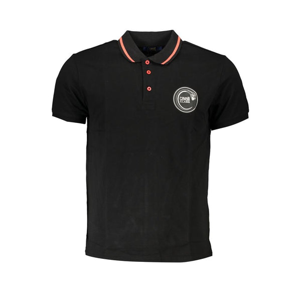 Cavalli Class Black Cotton Men's Polo Shirt