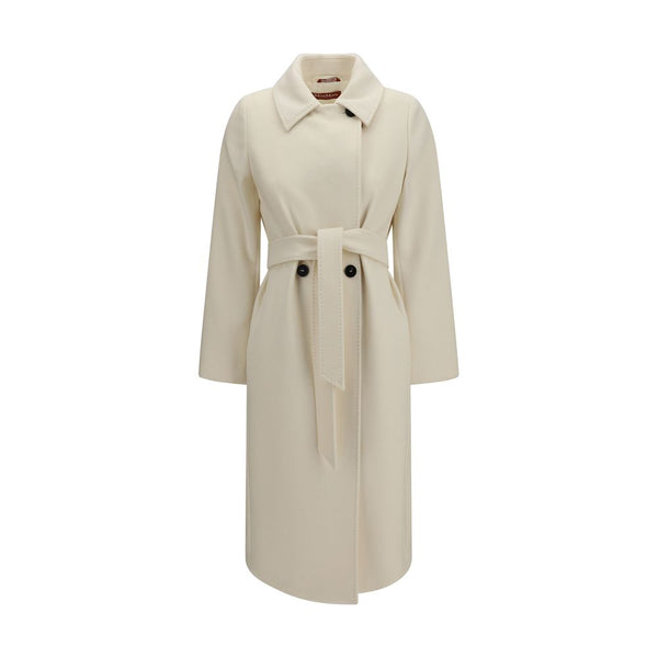 Max Mara White Wool Oves Aries Coat