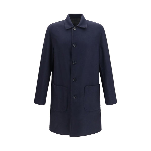 Etro Blue Wool Oves Aries Coat