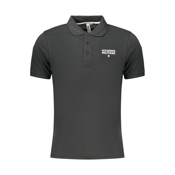 Accademia Militare Black Cotton Polo Shirt