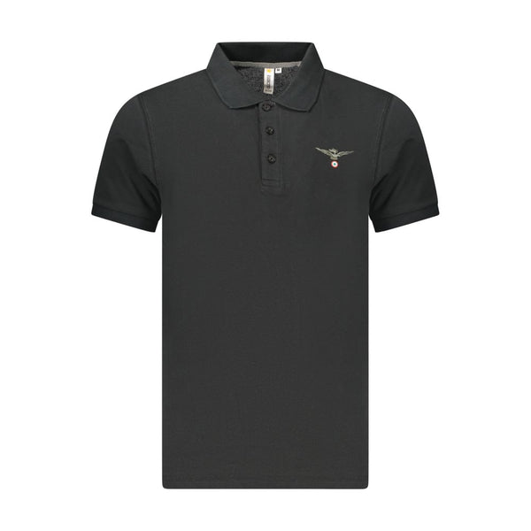 Accademia Militare Black Cotton Men's Polo Shirt